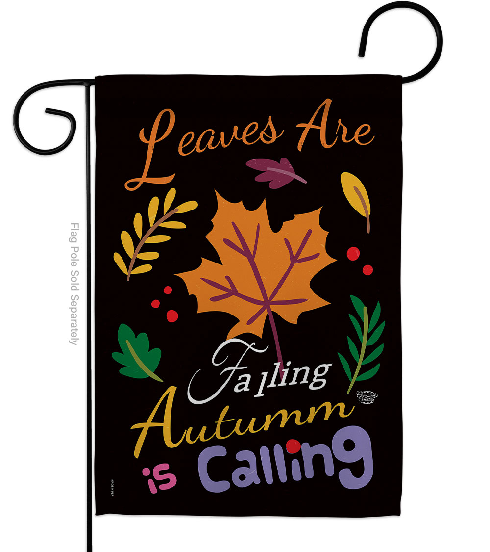 13 x 18.5 in. Leaves Are Falling Garden Flag with Fall Harvest & Autumn Double-Sided Decorative Vertical Flags House Decoration Banner Yard Gift