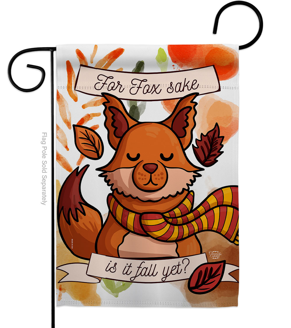 13 x 18.5 in. Fox Sake Fall Yet Garden Flag with Harvest & Autumn Double-Sided Decorative Vertical Flags House Decoration Banner Yard Gift