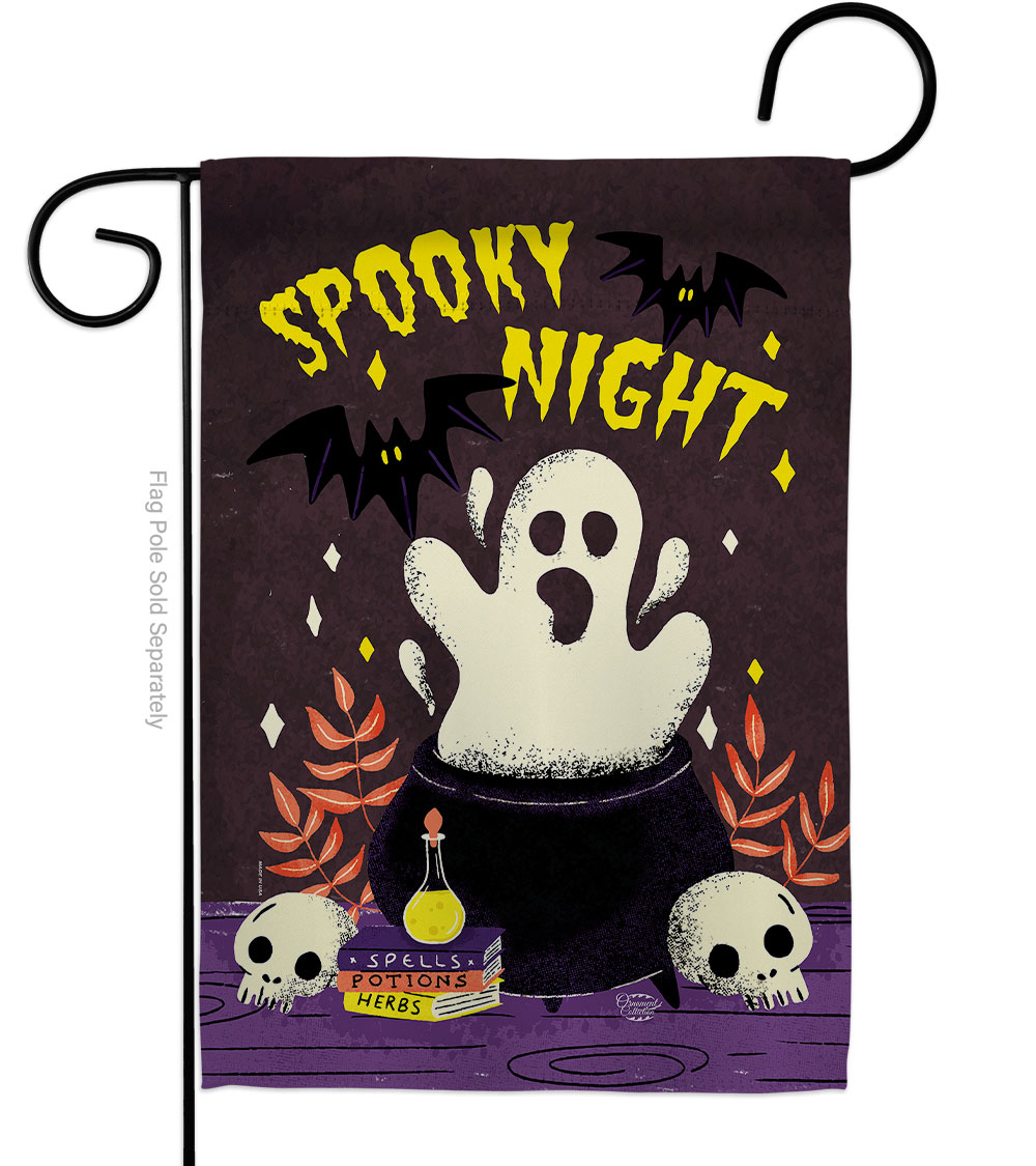 13 x 18.5 in. Spooky Night Garden Flag with Fall Halloween Double-Sided Decorative Vertical Flags House Decoration Banner Yard Gift