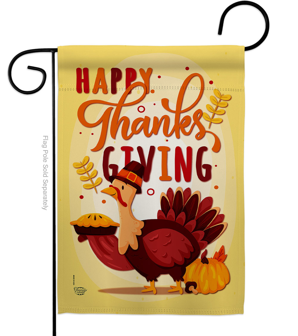 13 x 18.5 in. Happy ThanksGiving Garden Flag with Fall Double-Sided Decorative Vertical Flags House Decoration Banner Yard Gift