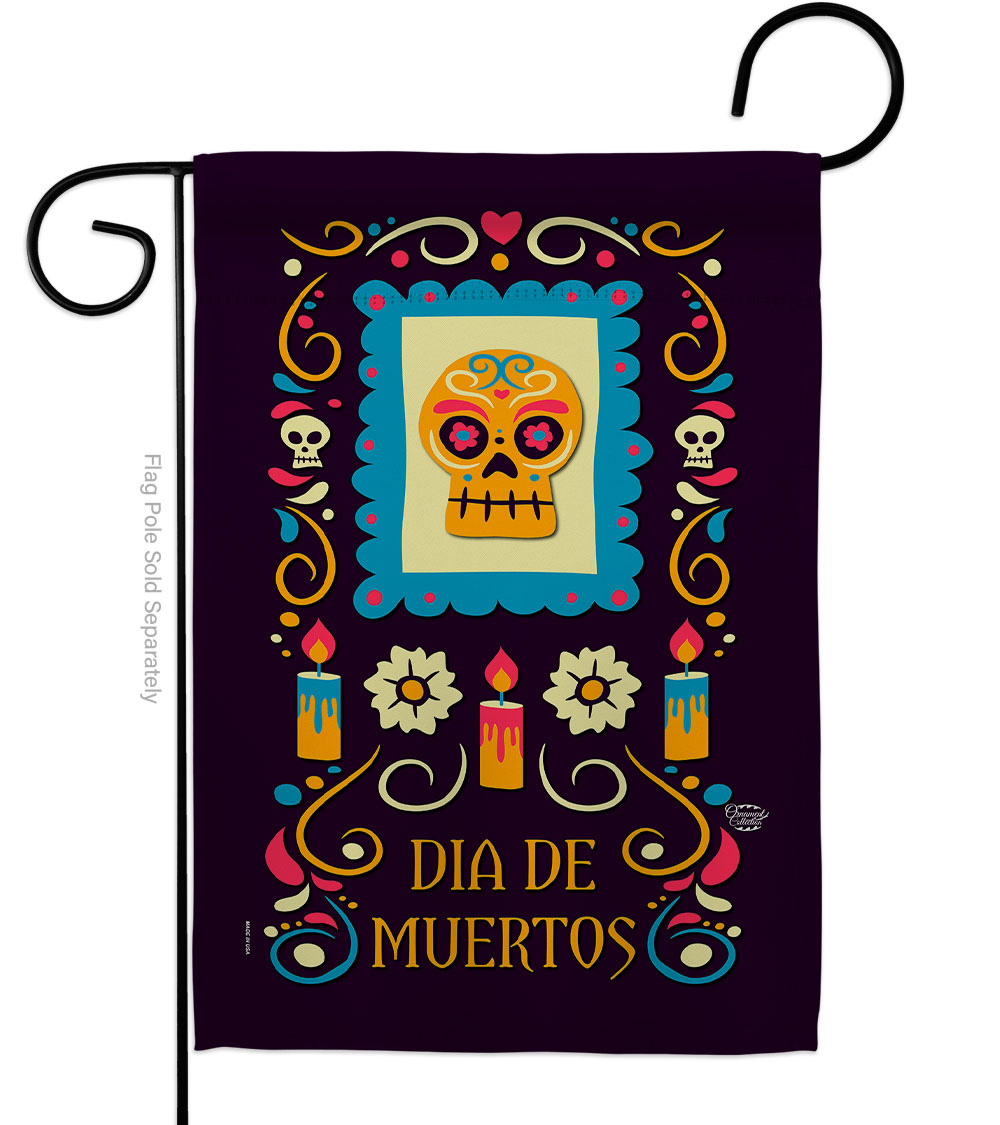 13 x 18.5 in. Celebrate the Dead Garden Flag with Fall Day of Double-Sided Decorative Vertical Flags House Decoration Banner Yard Gift