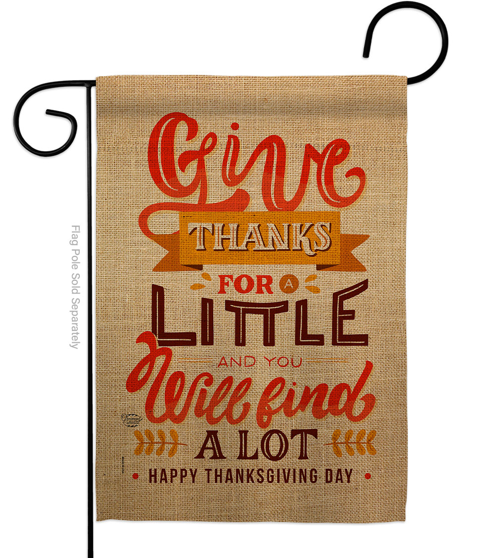 13 x 18.5 in. Give Thanks Garden Flag with Fall Thanksgiving Double-Sided Decorative Vertical Flags House Decoration Banner Yard Gift