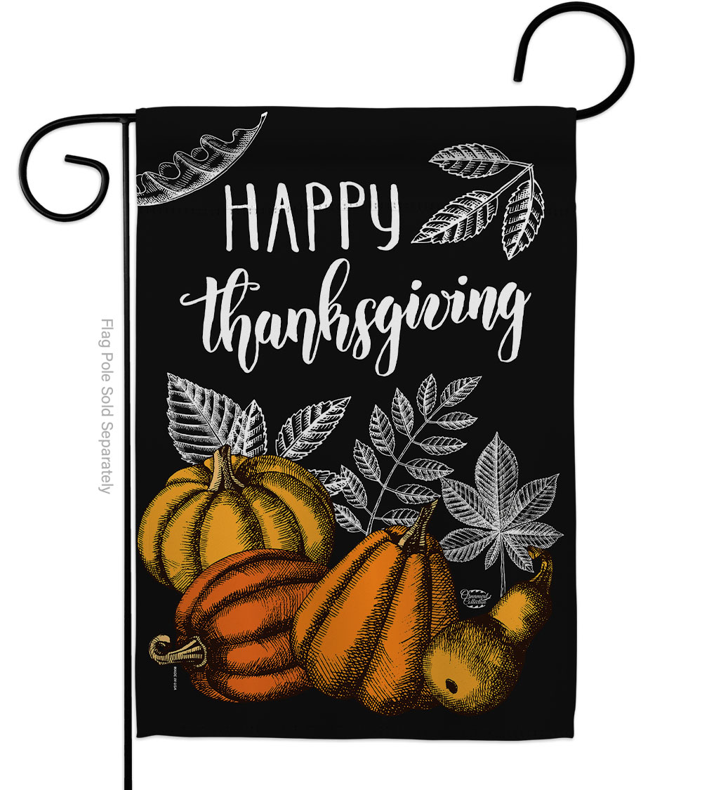 13 x 18.5 in. Suzani Thanksgiving Garden Flag with Fall Double-Sided Decorative Vertical Flags House Decoration Banner Yard Gift