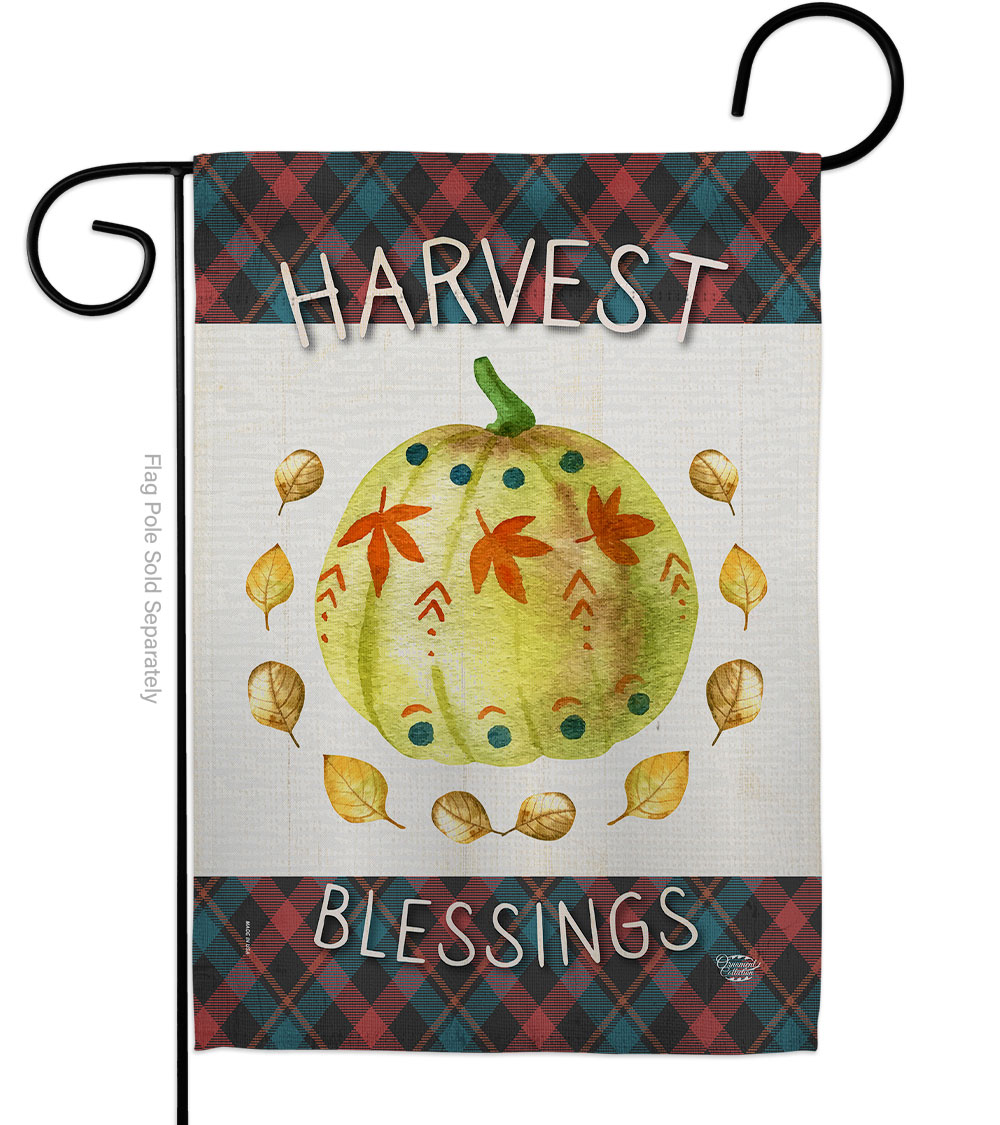 13 x 18.5 in. Colorful Pumpkin Thanksgiving Garden Flag with Fall Double-Sided Decorative Vertical Flags House Decoration Banner Yard Gift