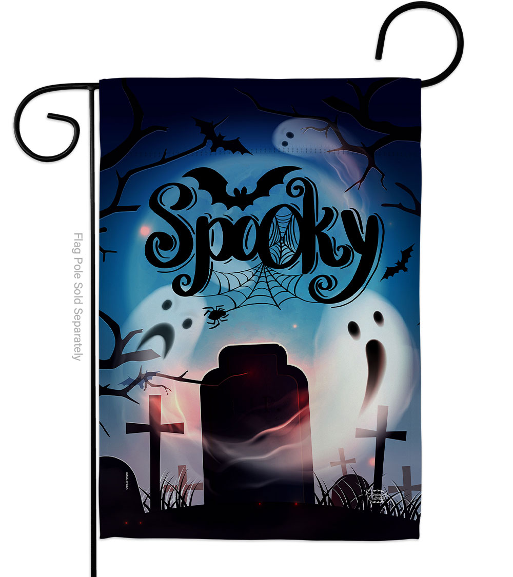 13 x 18.5 in. Spooky Night Garden Flag with Fall Halloween Double-Sided Decorative Vertical Flags House Decoration Banner Yard Gift
