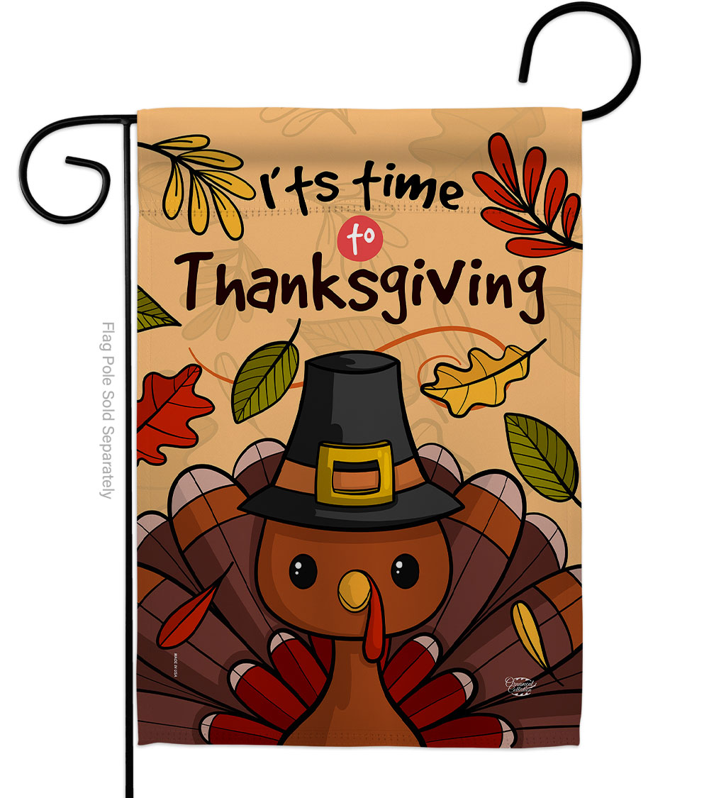 13 x 18.5 in. Its Thanksgiving Garden Flag with Fall Double-Sided Decorative Vertical Flags House Decoration Banner Yard Gift