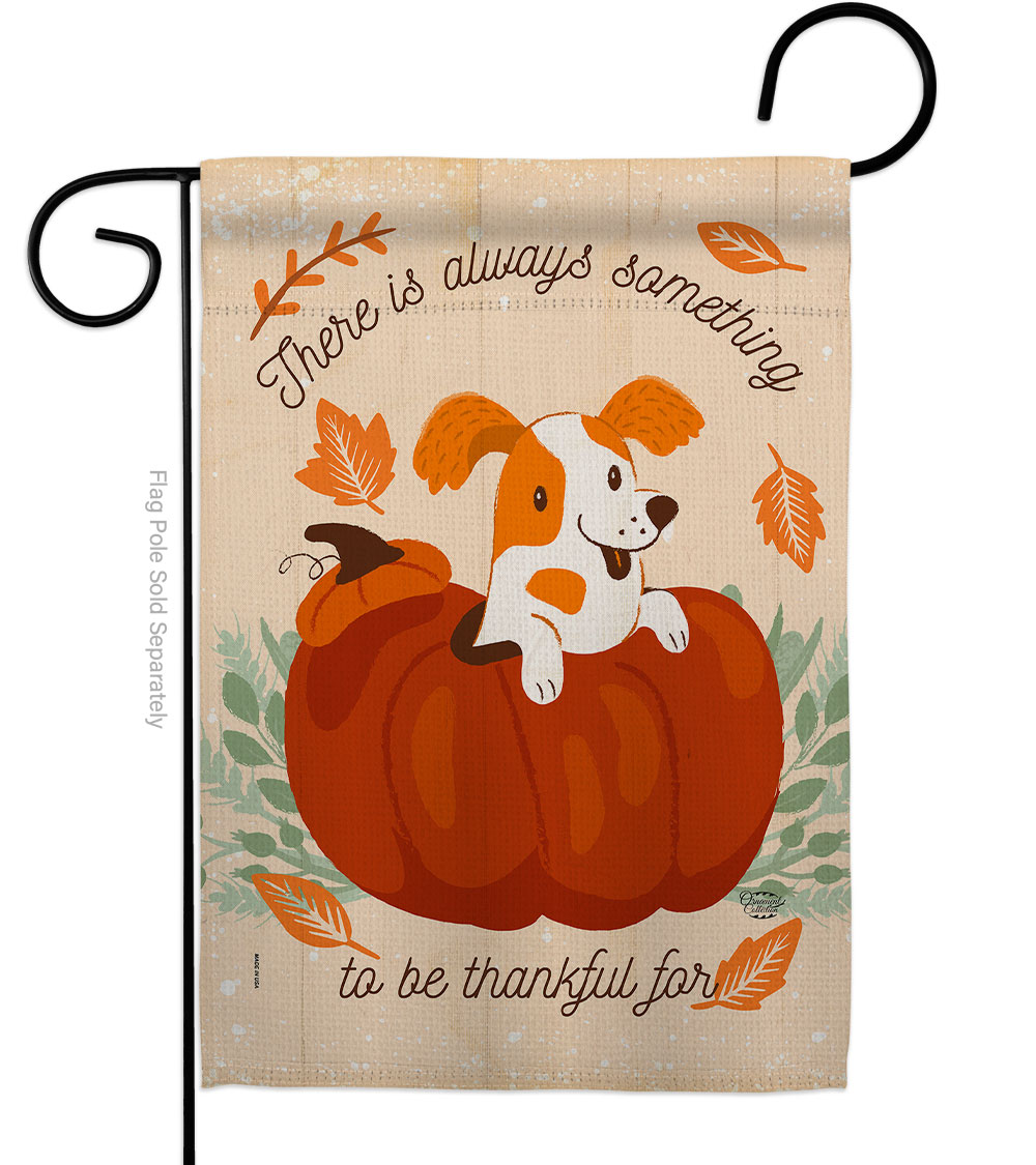 13 x 18.5 in. Something Thanksful for Garden Flag with Fall Thanksgiving Double-Sided Decorative Vertical Flags House Decoration Banner Yard Gift