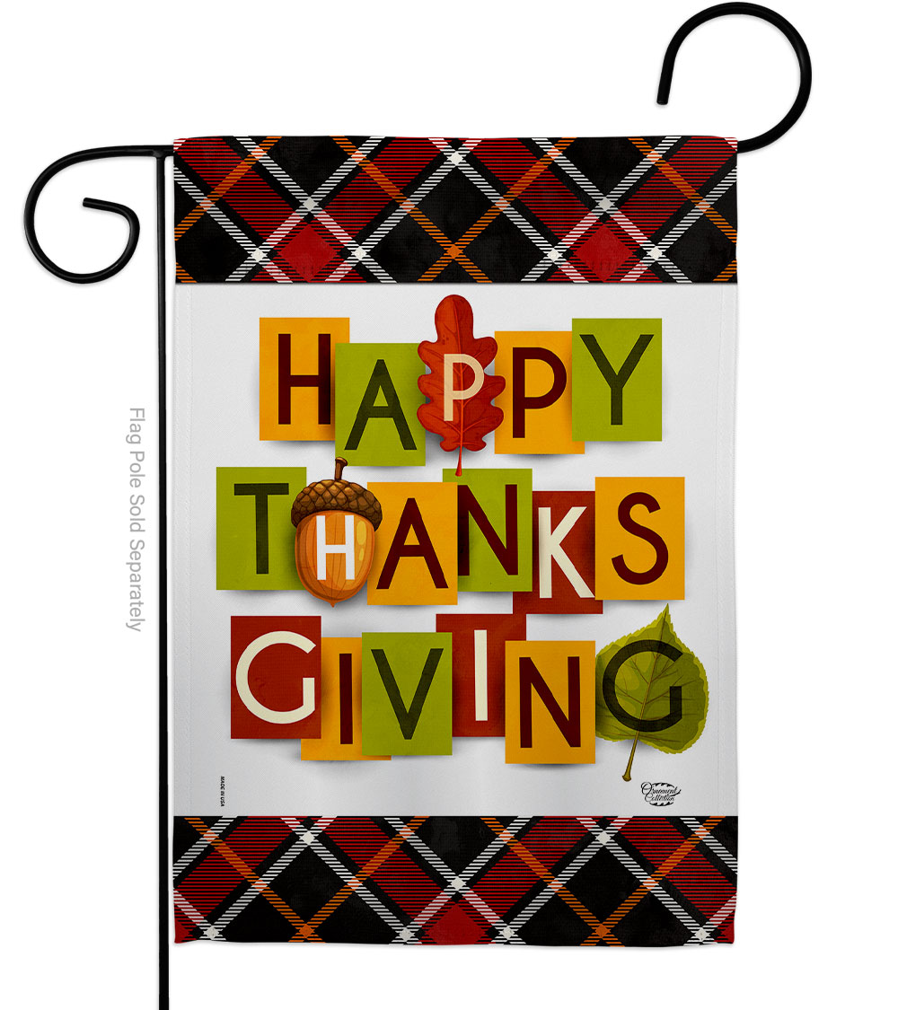 13 x 18.5 in. Thanksgiving Garden Flag with Fall Double-Sided Decorative Vertical Flags House Decoration Banner Yard Gift