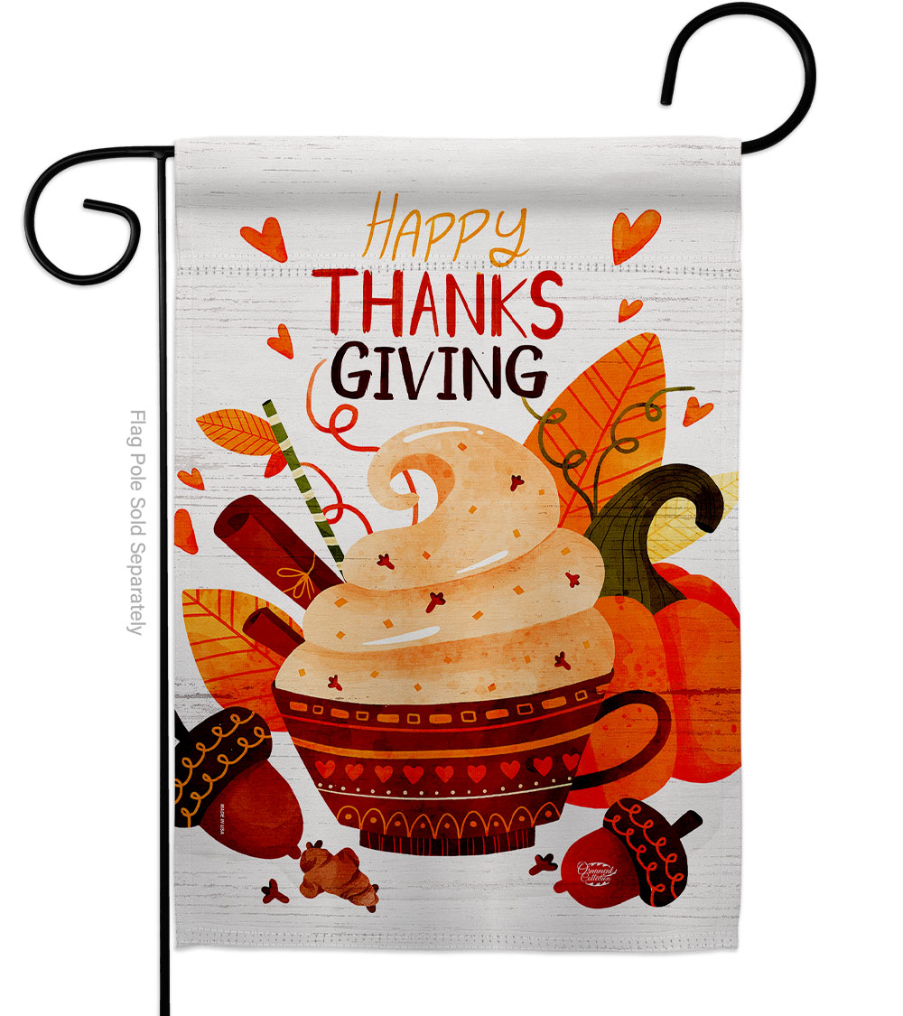 13 x 18.5 in. Thanks Giving Garden Flag with Fall Thanksgiving Double-Sided Decorative Vertical Flags House Decoration Banner Yard Gift