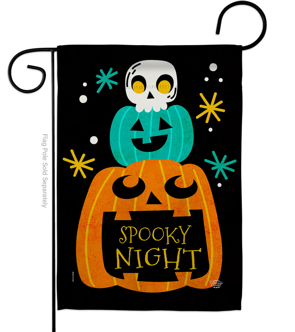 13 x 18.5 in. Spooky Night Garden Flag with Fall Halloween Double-Sided Decorative Vertical Flags House Decoration Banner Yard Gift