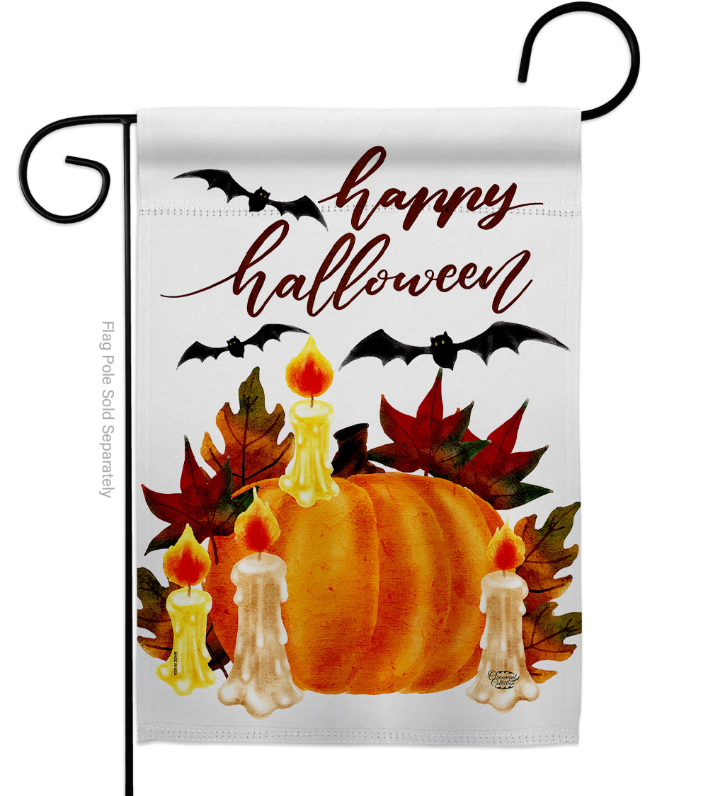 13 x 18.5 in. Halloween Candlestick Garden Flag with Fall Double-Sided Decorative Vertical Flags House Decoration Banner Yard Gift