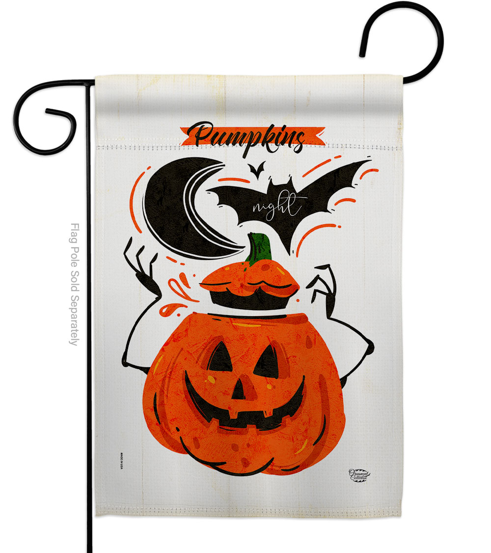 13 x 18.5 in. Pumpkins Night Garden Flag with Fall Halloween Double-Sided Decorative Vertical Flags House Decoration Banner Yard Gift