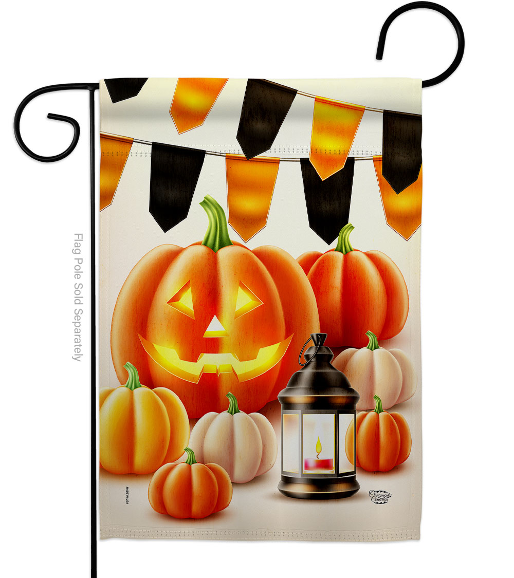 13 x 18.5 in. Halloween Lantern Garden Flag with Fall Harvest & Autumn Double-Sided Decorative Vertical Flags House Decoration Banner Yard Gift