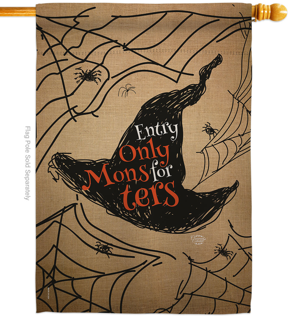 28 x 40 in. Entry Only for Monsters House Flag with Fall Halloween Double-Sided Decorative Vertical Flags Decoration Banner Garden Yard Gift
