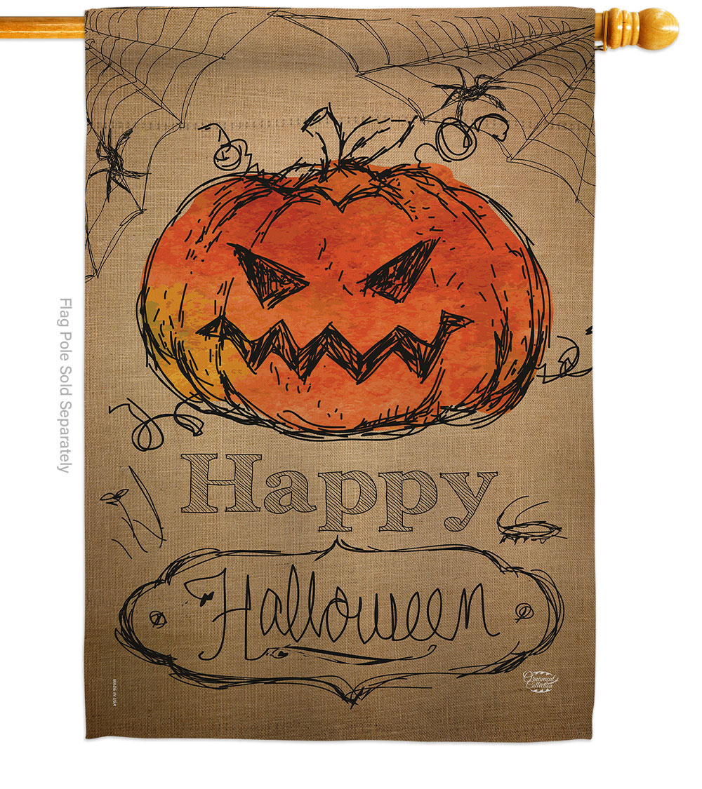 28 x 40 in. Happy Halloween House Flag with Fall Double-Sided Decorative Vertical Flags Decoration Banner Garden Yard Gift