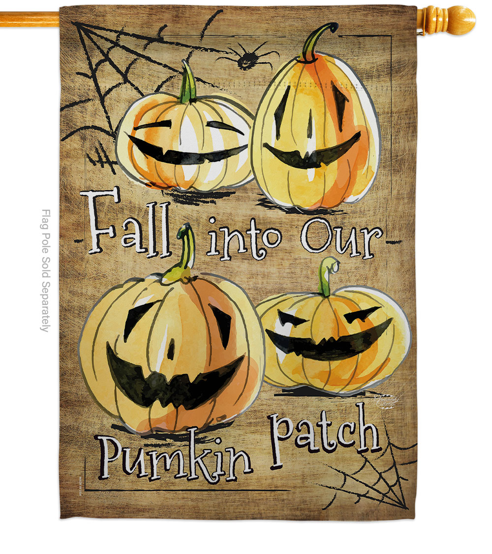 28 x 40 in. Halloween Pumpkin Patch House Flag with Fall Double-Sided Decorative Vertical Flags Decoration Banner Garden Yard Gift