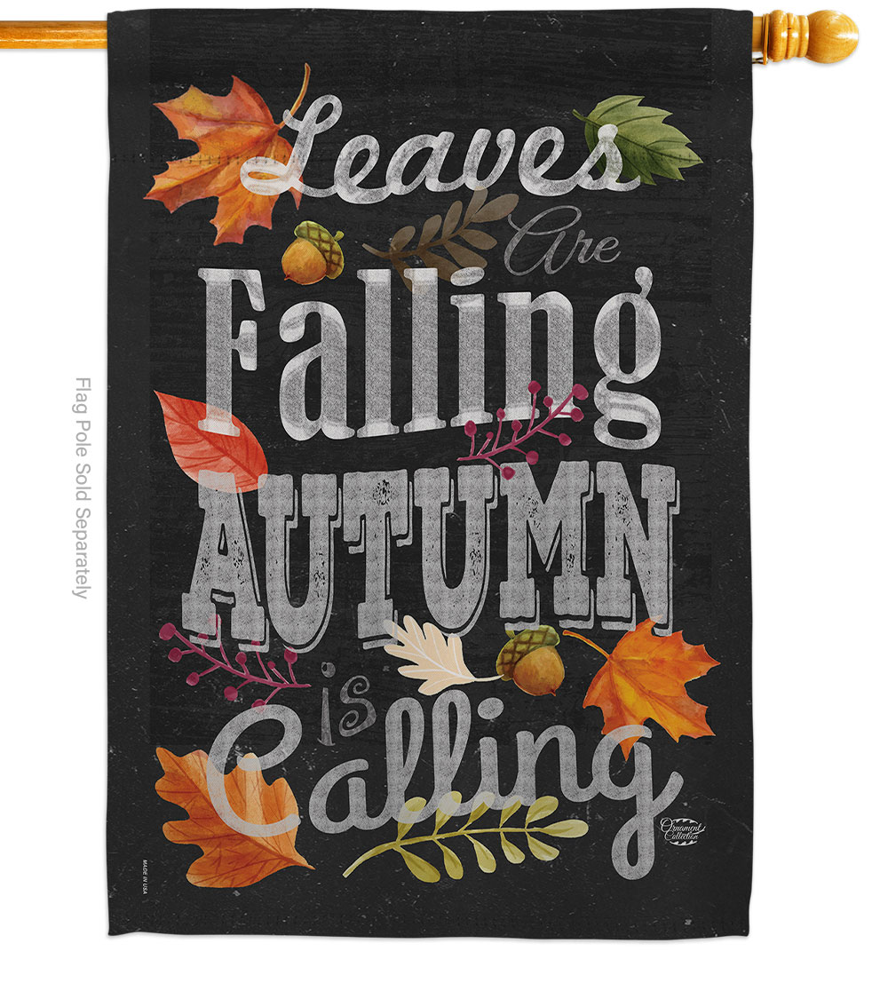 28 x 40 in. Autumn is Calling Fall House Flag with Harvest & Double-Sided Decorative Vertical Flags Decoration Banner Garden Yard Gift