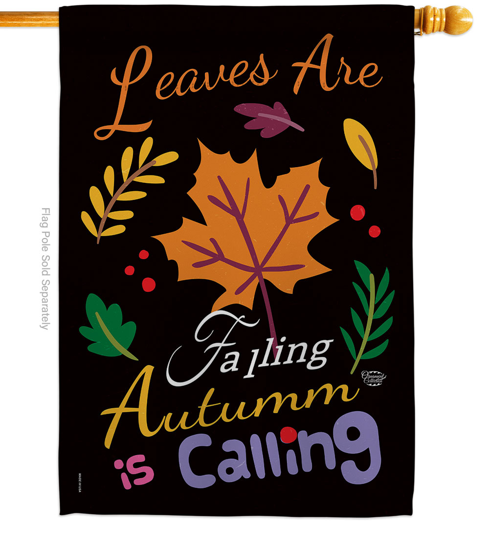 28 x 40 in. Leaves Are Falling House Flag with Fall Harvest & Autumn Double-Sided Decorative Vertical Flags Decoration Banner Garden Yard Gift