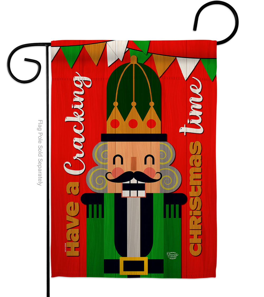 13 x 18.5 in. Cracking Christmas Garden Flag with Winter Double-Sided Decorative Vertical Flags House Decoration Banner Yard Gift