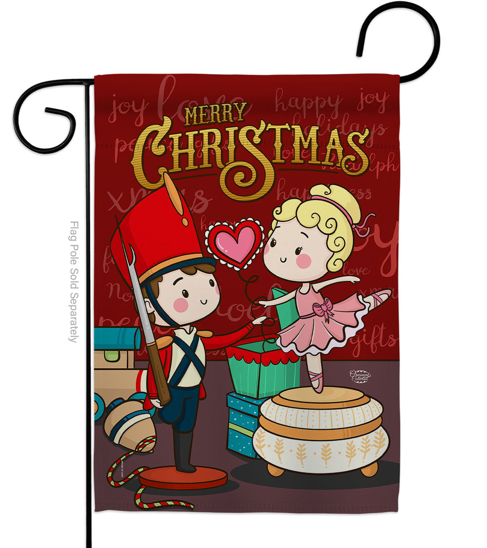 13 x 18.5 in. Nutcracker & Bellet Doll Garden Flag with Winter Christmas Double-Sided Decorative Vertical Flags House Decoration Banner Yard Gift