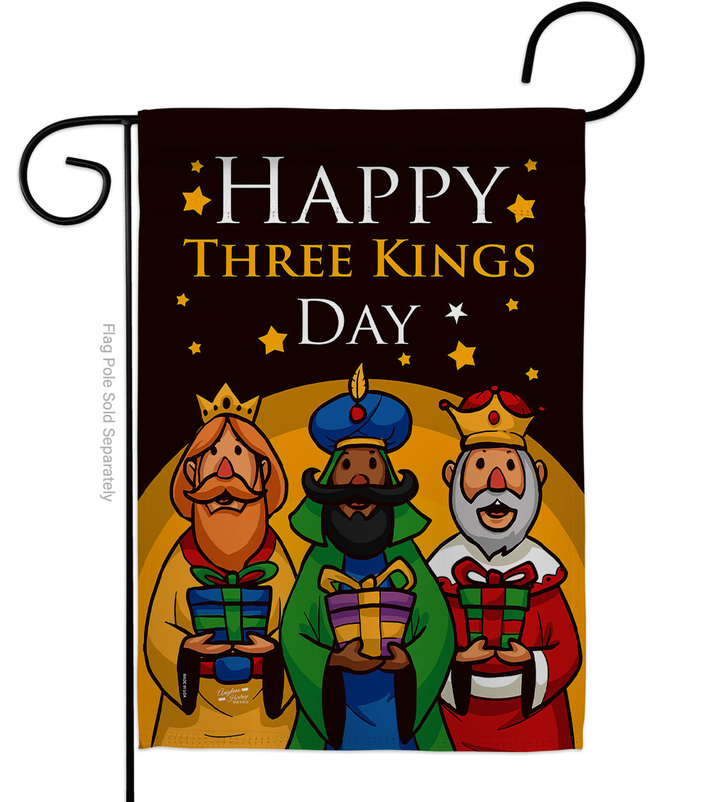 G135099-BO 13 x 18.5 in. Three Kings Day Garden Flag with Winter Nativity Double-Sided Decorative Vertical Flags House Decoration Banner Yard Gift -  Angeleno Heritage, G137099-BO