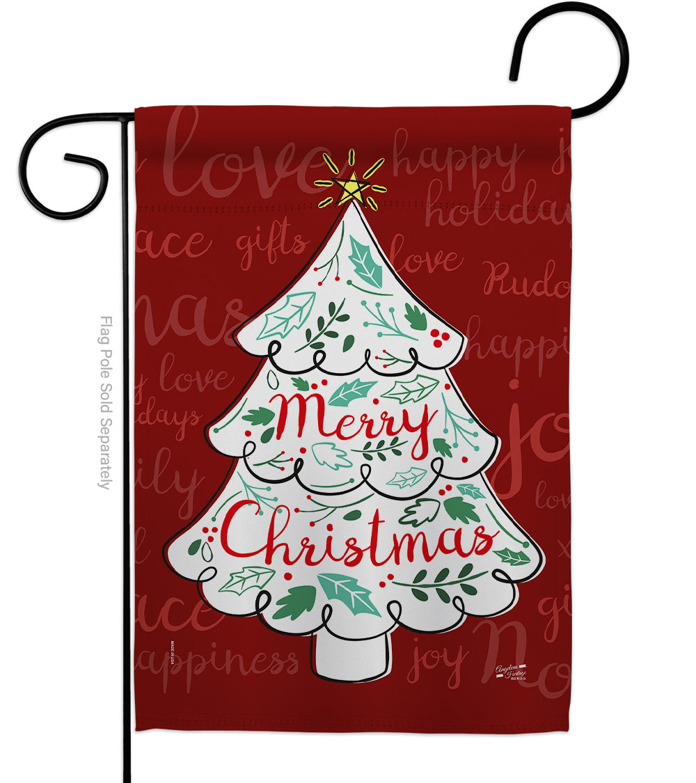 G135310-BO 13 x 18.5 in. The Christmas Tree Garden Flag with Winter Double-Sided Decorative Vertical Flags House Decoration Banner Yard Gift
