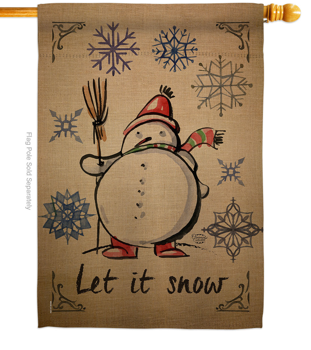 28 x 40 in. Winter Let it Snow House Flag with Wonderland Double-Sided Decorative Vertical Flags Decoration Banner Garden Yard Gift