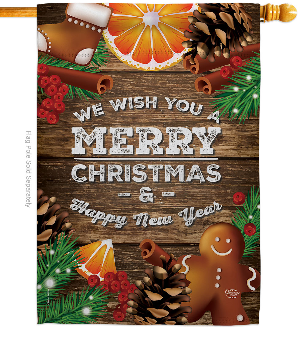 28 x 40 in. Christmas Sprit House Flag with Winter Double-Sided Decorative Vertical Flags Decoration Banner Garden Yard Gift