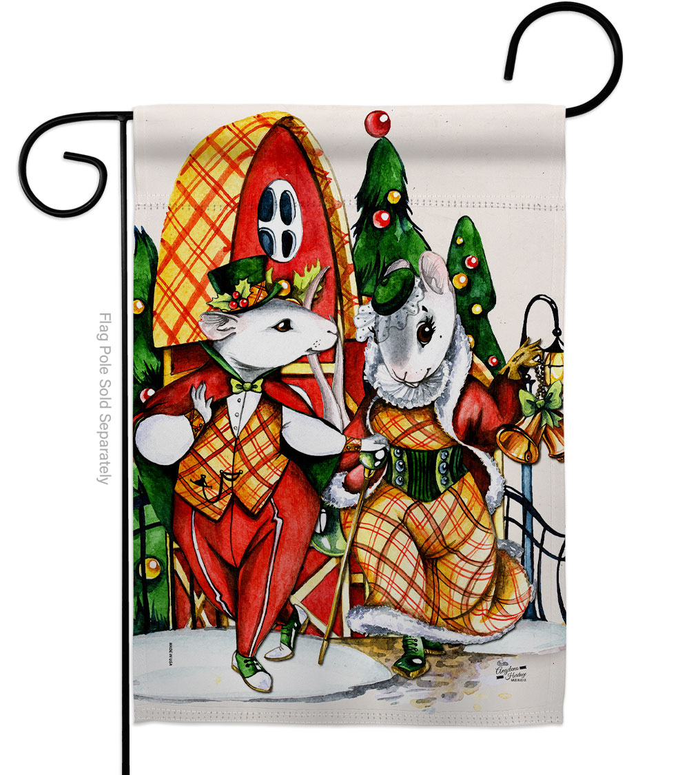 G135619-BO 13 x 18.5 in. Holiday Mouses Garden Flag with Winter Christmas Double-Sided Decorative Vertical Flags House Decoration Banner Yard Gift