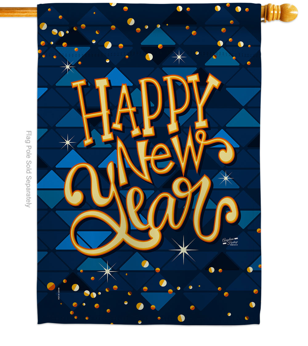 28 x 40 in. Delight New Year House Flag with Winter Double-Sided Decorative Vertical Flags Decoration Banner Garden Yard Gift
