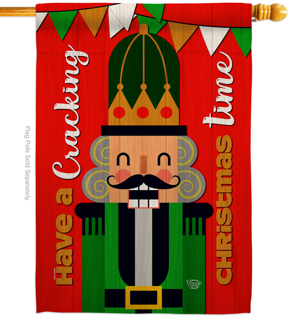 28 x 40 in. Cracking Christmas House Flag with Winter Double-Sided Decorative Vertical Flags Decoration Banner Garden Yard Gift