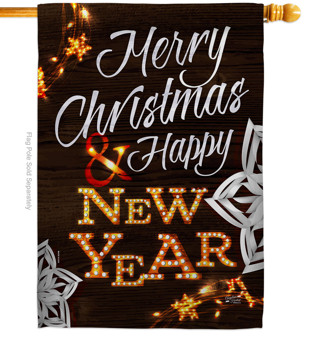 28 x 40 in. Lightful Holidays House Flag with Winter Christmas Double-Sided Decorative Vertical Flags Decoration Banner Garden Yard Gift