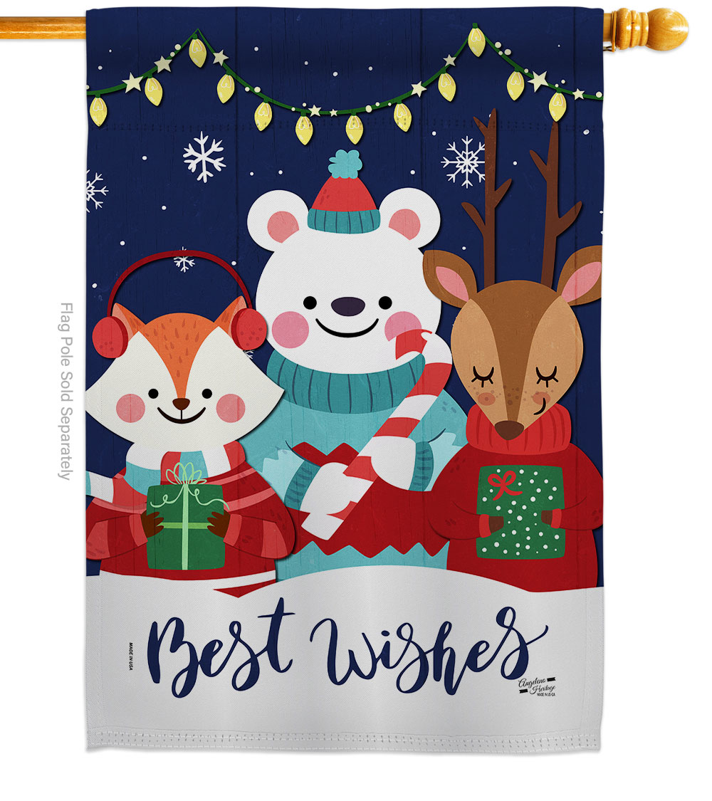 28 x 40 in. Christmas Buddy House Flag with Winter Double-Sided Decorative Vertical Flags Decoration Banner Garden Yard Gift
