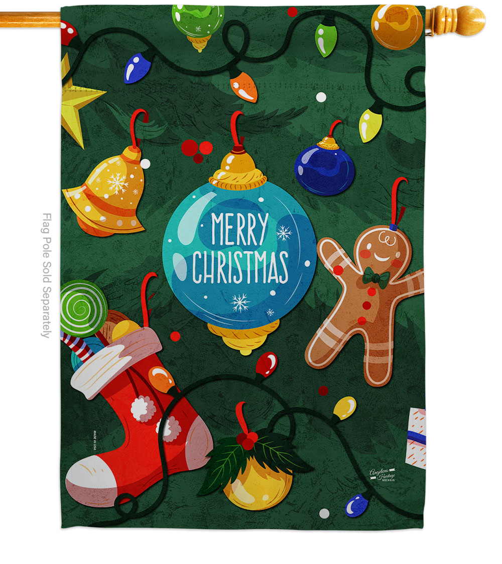 28 x 40 in. Lightful Christmas Ornament House Flag with Winter Double-Sided Decorative Vertical Flags Decoration Banner Garden Yard Gift