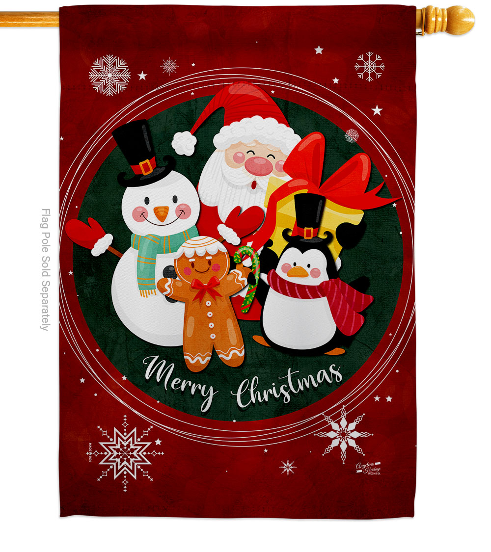 28 x 40 in. Holidays friends House Flag with Winter Christmas Double-Sided Decorative Vertical Flags Decoration Banner Garden Yard Gift