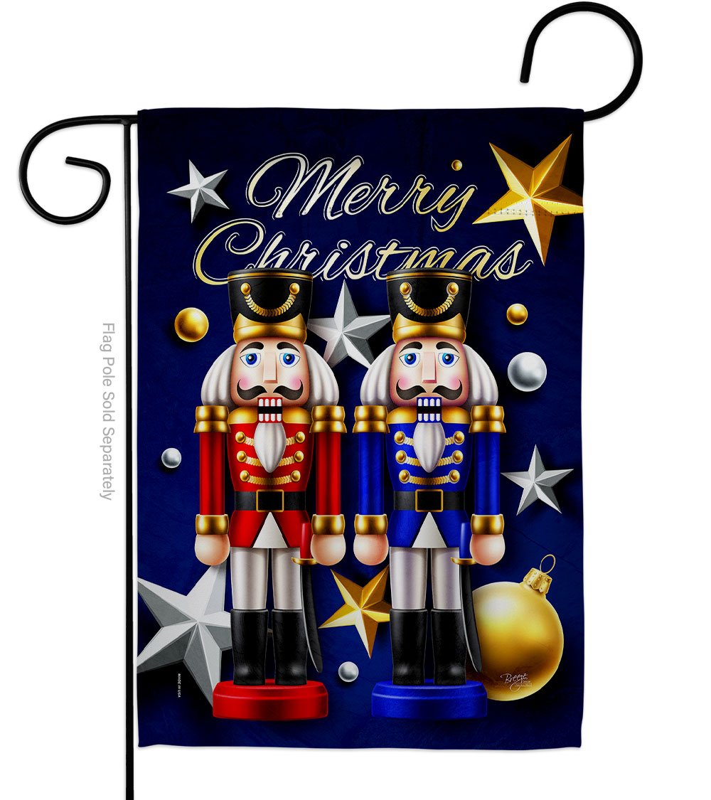 G164249-BO 13 x 18.5 in. Nutcrackers Garden Flag with Winter Christmas Double-Sided Decorative Vertical Flags House Decoration Banner Yard Gift