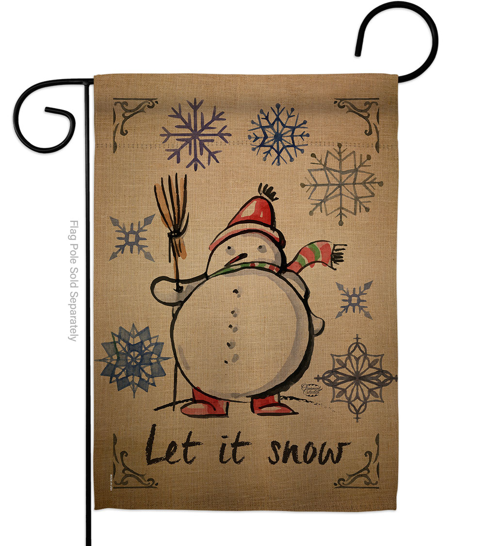 13 x 18.5 in. Winter Let it Snow Garden Flag with Wonderland Double-Sided Decorative Vertical Flags House Decoration Banner Yard Gift