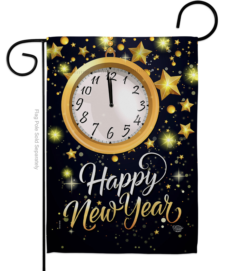13 x 18.5 in. New Year Countdown Garden Flag with Winter Double-Sided Decorative Vertical Flags House Decoration Banner Yard Gift