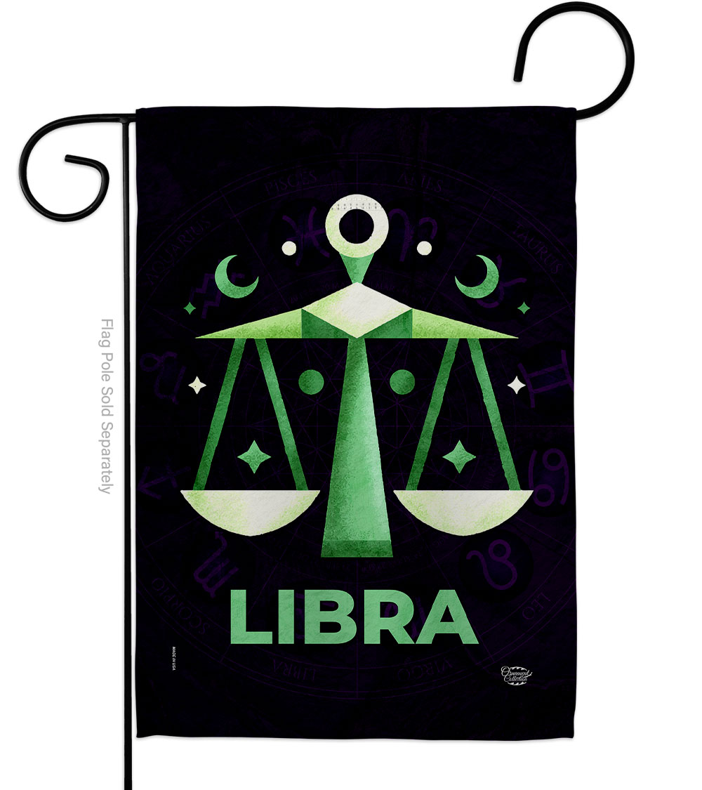13 x 18.5 in. Libra Garden Flag for Interests Zodiac Double-Sided Decorative Vertical Flags & House Decoration Banner Yard Gift