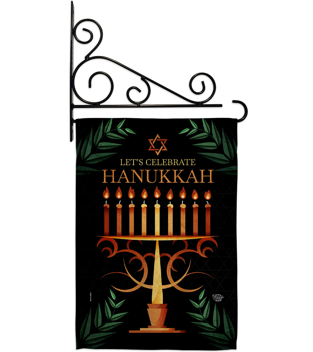 13 x 18.5 in. Celebrate Hanukkah Garden Flag Set for Wintertime Double-Sided Decorative Vertical Flags & House Decoration Banner Yard Gift