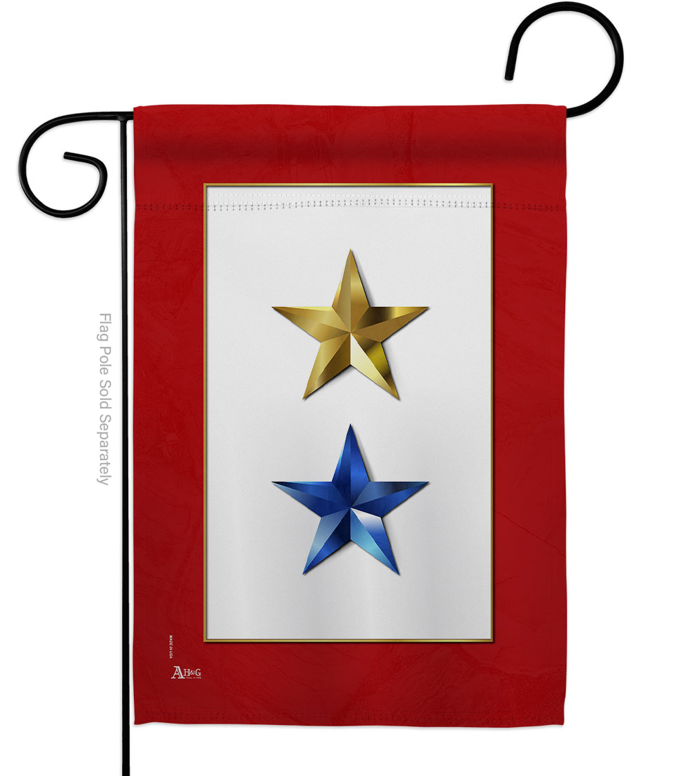Picture of Americana Home & Garden G141084-BO 13 x 18.5 in. Gold & Blue Stars Garden Flag for Armed Forces Military Service Double-Sided Decorative Vertical Flags & House Decoration Banner Yard Gift