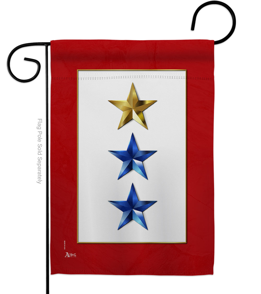 Picture of Americana Home & Garden G141086-BO 13 x 18.5 in. Gold & Two Blue Stars Garden Flag for Armed Forces Military Service Double-Sided Decorative Vertical Flags & House Decoration Banner Yard Gift