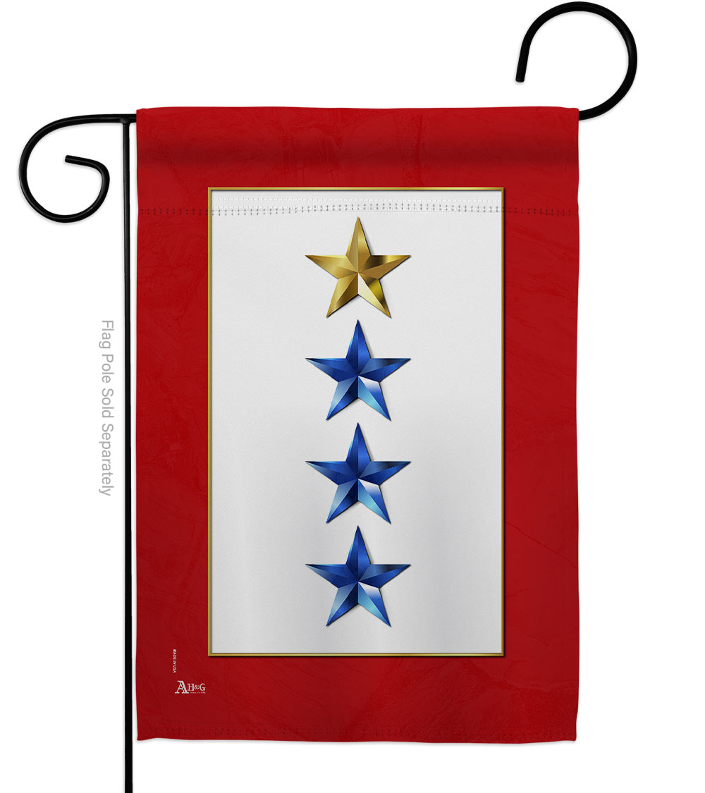 Picture of Americana Home & Garden G141088-BO 13 x 18.5 in. Gold & Three Blue Stars Garden Flag for Armed Forces Military Service Double-Sided Decorative Vertical Flags & House Decoration Banner Yard Gift