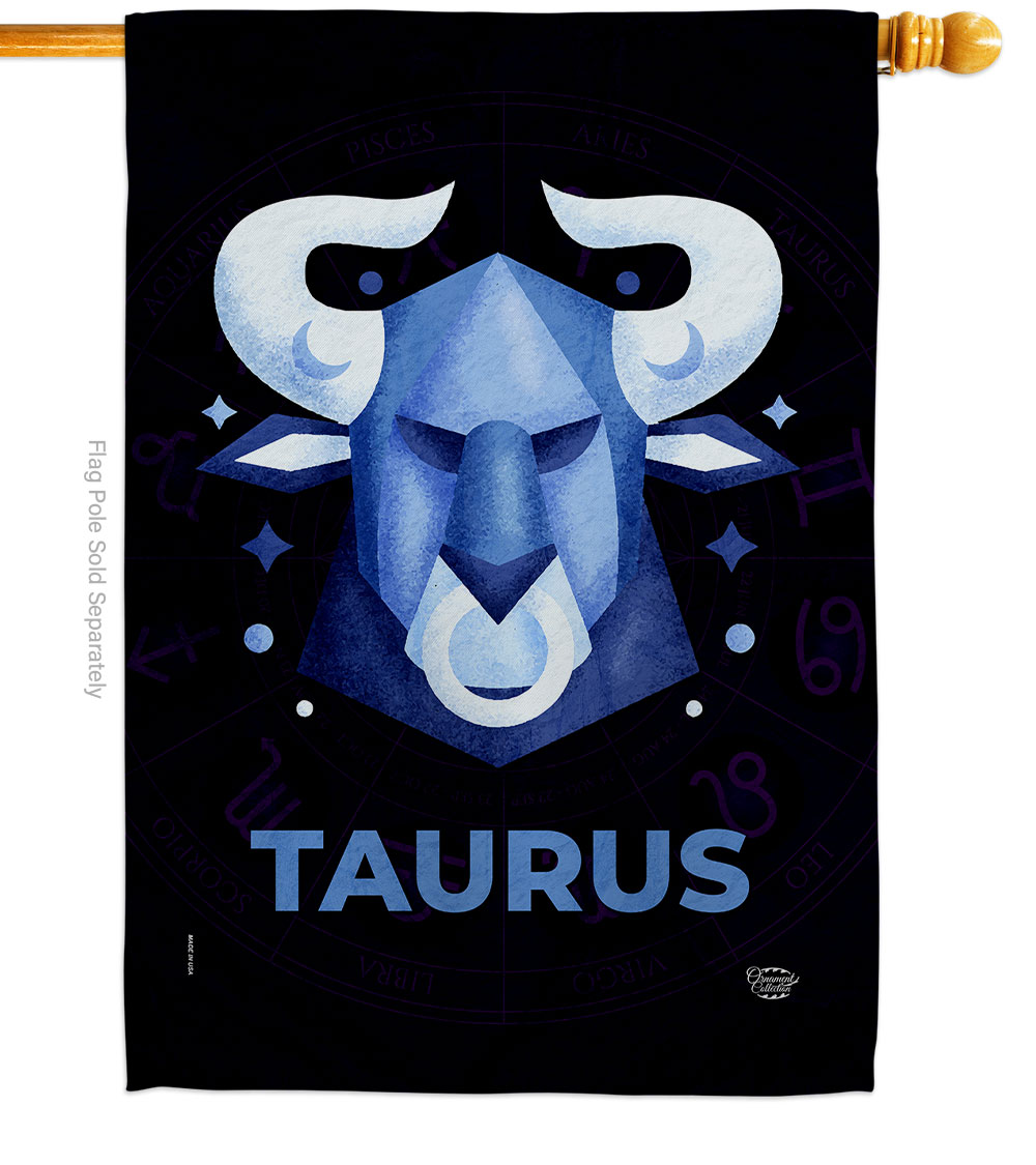 28 x 40 in. Taurus House Flag Interests Zodiac Double-Sided Decorative Vertical Flags Decoration Banner Garden Yard Gift