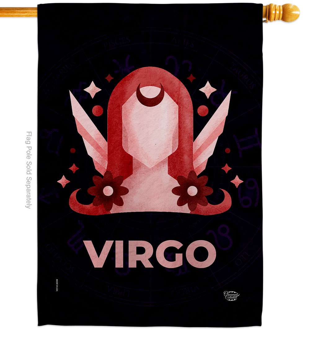 28 x 40 in. Virgo House Flag Interests Zodiac Double-Sided Decorative Vertical Flags Decoration Banner Garden Yard Gift