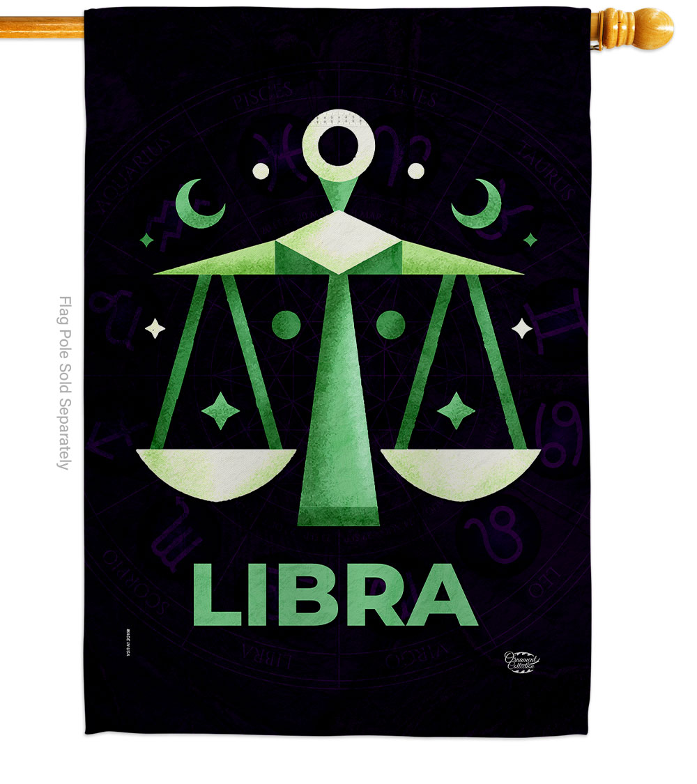 28 x 40 in. Libra House Flag Interests Zodiac Double-Sided Decorative Vertical Flags Decoration Banner Garden Yard Gift
