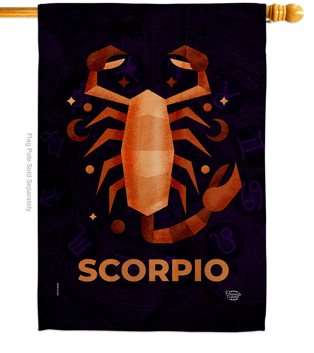 28 x 40 in. Scorpio House Flag Interests Zodiac Double-Sided Decorative Vertical Flags Decoration Banner Garden Yard Gift