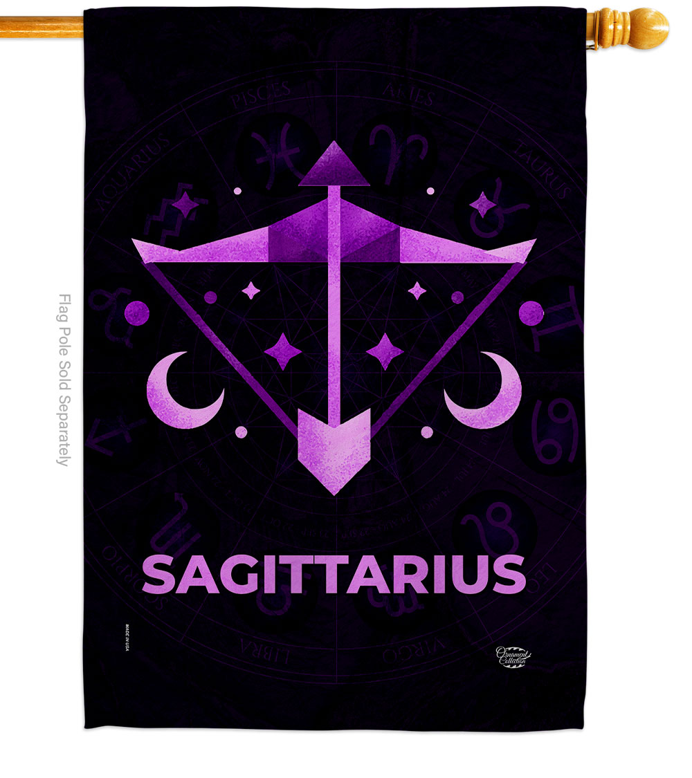 28 x 40 in. Sagittarius House Flag Interests Zodiac Double-Sided Decorative Vertical Flags Decoration Banner Garden Yard Gift