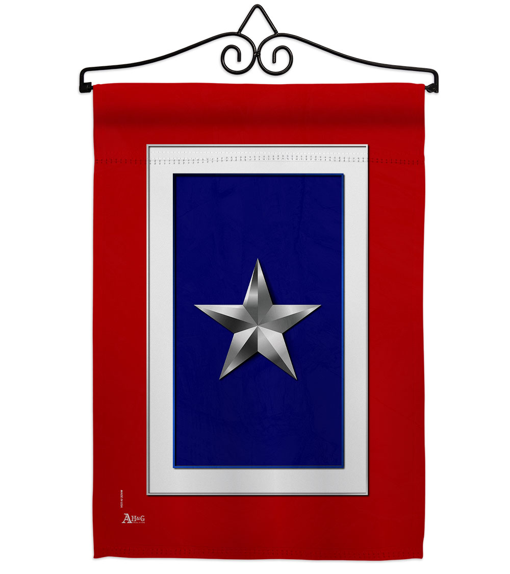 13 x 18.5 in. Silver Star Garden Flag Set for Armed Forces Military Service Double-Sided Decorative Vertical Flags & House Decoration Banner Yard Gift