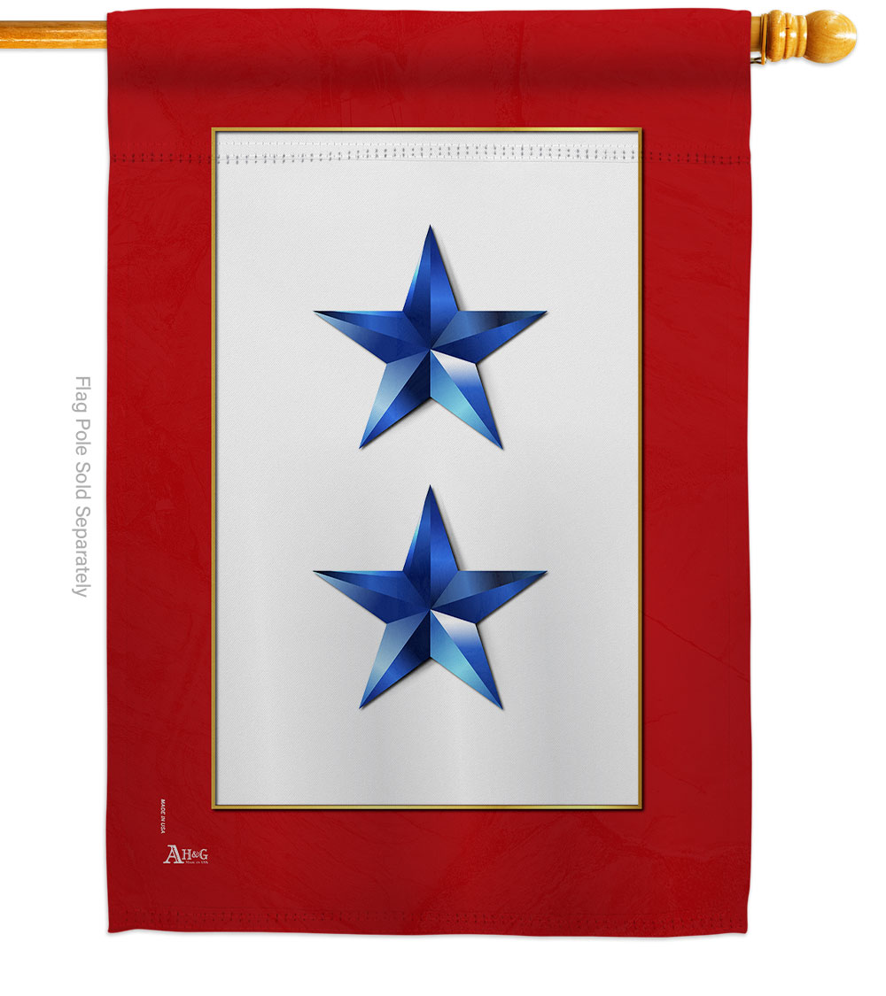 28 x 40 in. 2 Blue Stars House Flag Armed Forces Military Service Double-Sided Decorative Vertical Flags Decoration Banner Garden Yard Gift